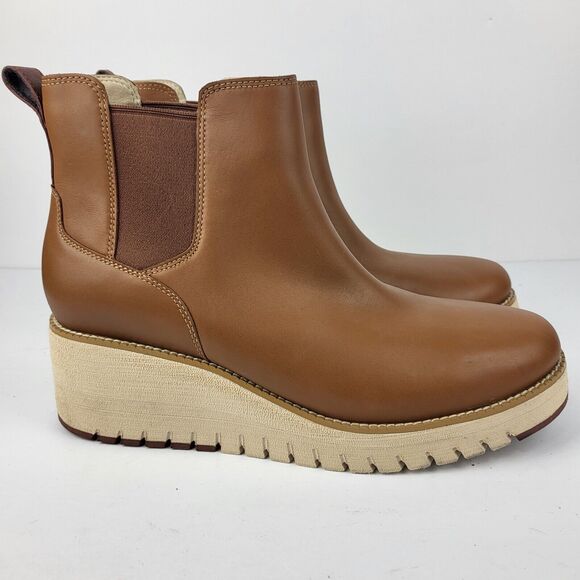 Cole Haan Zerogrand City Wedge Chelsea Boots British Tan Women’s Size 10.5 B - Picture 6 of 15
